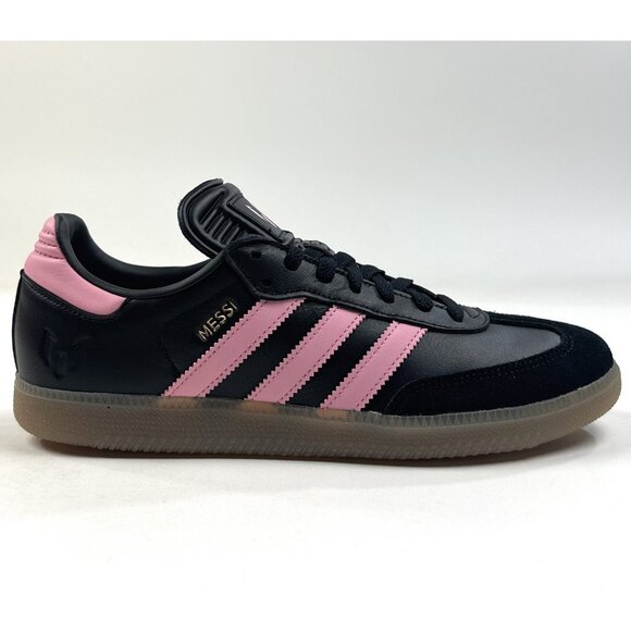 Adidas Samba Lionel Messi Mens 9 Black Pink Shoes Athletic Inter Miami JP7845 - Picture 1 of 9